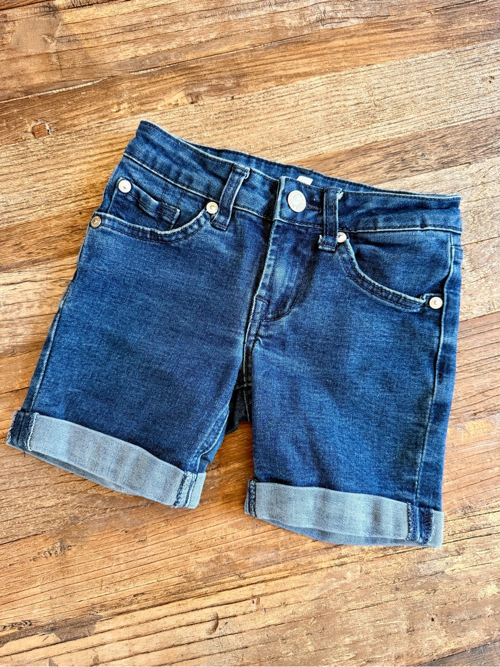 7 For All Mankind Girls Rolled-Hem Denim Shorts 7y